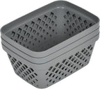 Glad Plastic Storage Basket Set - Multipurpose Drawer Trays, Kitchen Pantry Containers, and Bathroom Bins - 9 Pack Small Organizers, Grey