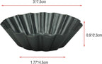 12 Pack Egg Tart Pan, Non-stick Carbon Steel Tartlet Tins, Mini Pie Mould, Muffin Cupcake Pudding Baking Cup Maker - for Pies, Chinese Egg Tart, Cakes (Big Size 3"x 0.9")
