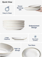 LE TAUCI Serving Bowls, Large Oval Platters for Entertaining, Ceramic Serving Tray for Dinner, Pasta, Salad, Dessert, Turkey, Fish, Fruit, Bread - 45oz/74oz, 11.8"/13.7", Set of 2, Arctic White