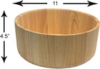 Woodard & Charles Wood 11" x 4 1/2" Salad Serving Bowl Set with Servers, 3 Piece Set