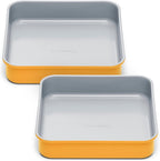 Caraway 9” Square Pan Duo - Non-Stick Ceramic Coating - Free From Forever Chemicals - Cake Pan Perfect for Brownies, Lemon Bars, & More - Marigold