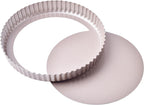 11-Inch Round Tart Pan with Loose Removable Bottom, Non-Stick Carbon Steel Quiche Pan for Oven Baking (Champagne Gold)