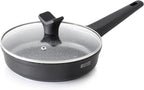 THE ROCK SOHO 8-Inch Non Stick Frying Pan with Lid – Nothing Sticks, Never Warps, Lasts Longer, Healthy Skillet with Heat-Resistant Handle, PFOA Free, Oven & Dishwasher Safe, Black