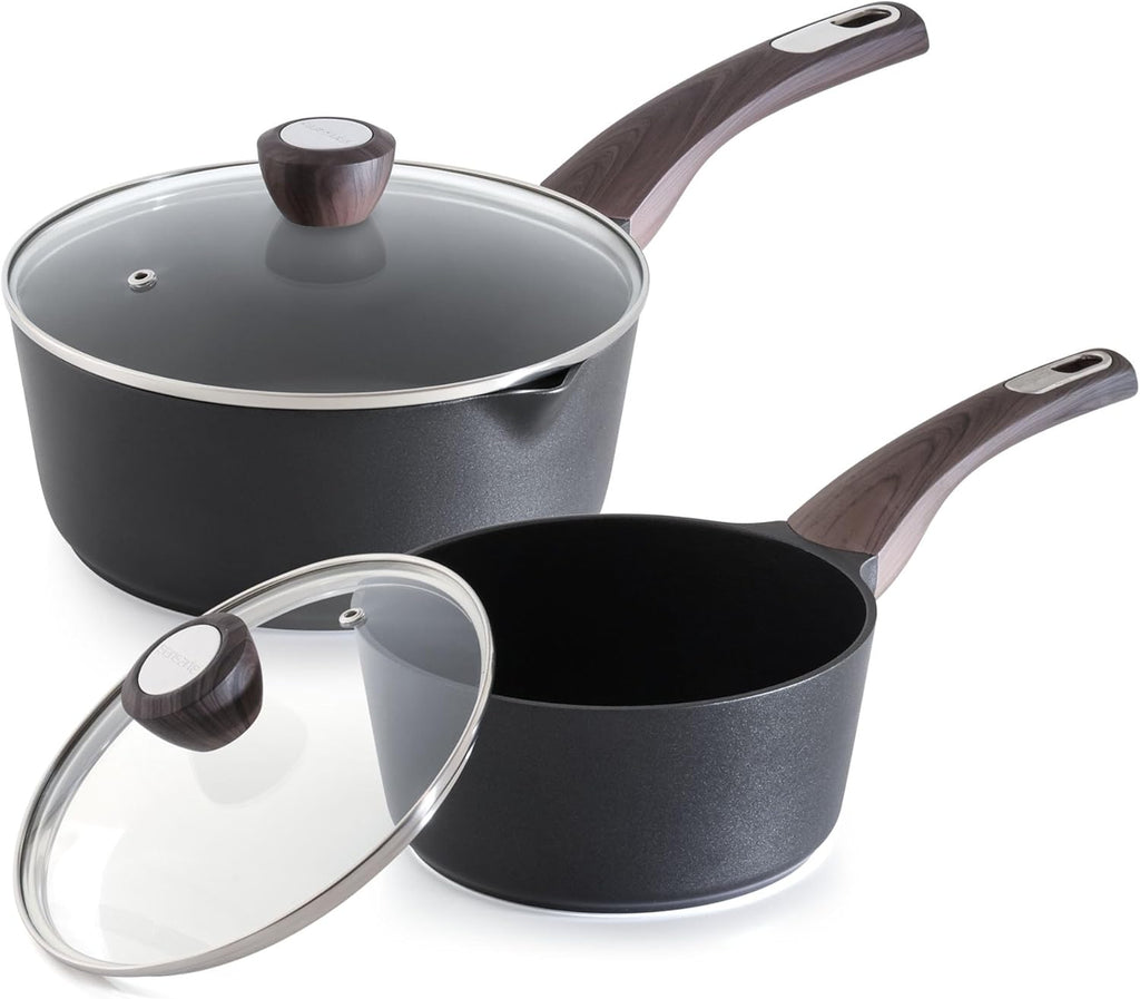 SENSARTE 2.0 & 3.0 Quart Sauce Pan Sets with Lid, Cooking Pots Set, Nonstick Saucepan Set with Pour Spout, Small Kitchen Pot, Non toxic Saucepot, Induction Comptable, Easy to Clean, PFOA Free