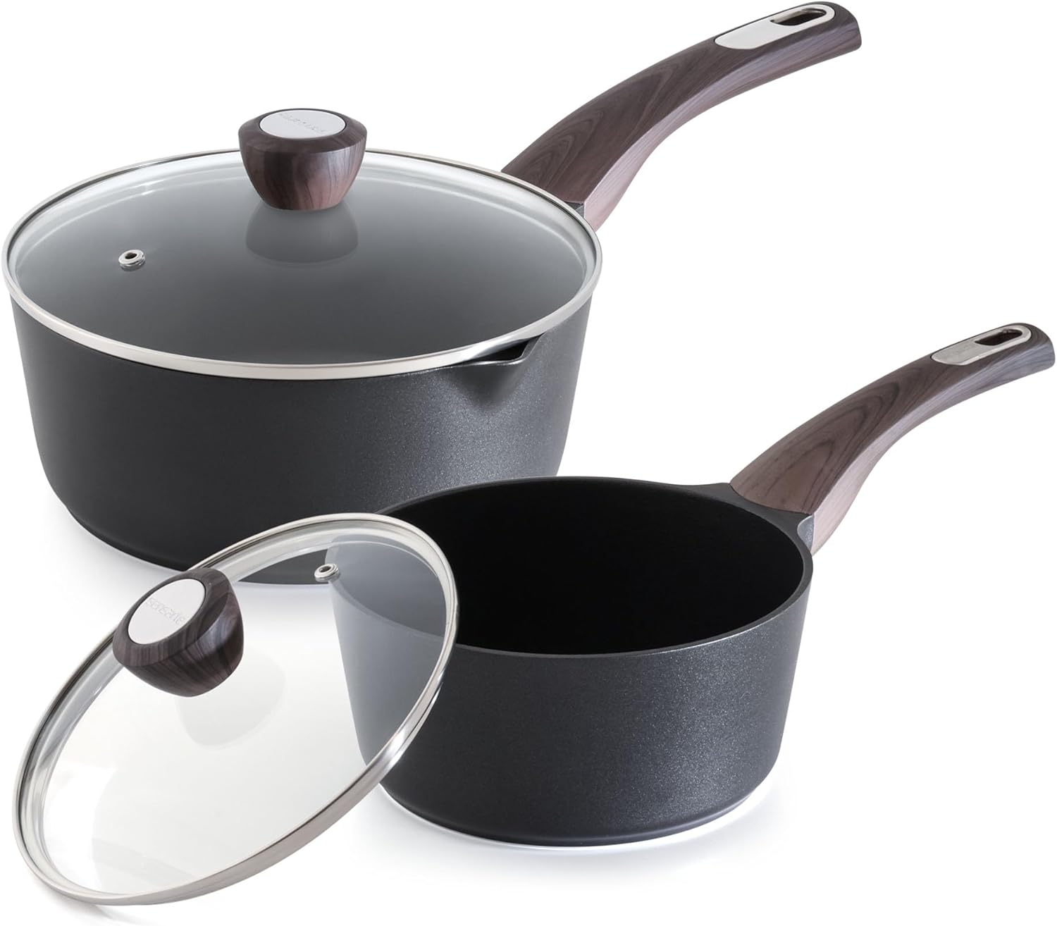 SENSARTE 2.0 & 3.0 Quart Sauce Pan Sets with Lid, Cooking Pots Set, Nonstick Saucepan Set with Pour Spout, Small Kitchen Pot, Non toxic Saucepot, Induction Comptable, Easy to Clean, PFOA Free