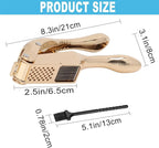 Garlic Press and Slicer 2 in 1, Rust Proof & Dishwasher Safe Professional Garlic Mincer Tool, Effortlessly Crush and Mince Garlic with this Ergonomic Handle-Garlic Peeler & Brush ANCQMI(Gold)