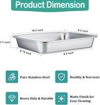 TeamFar Lasagna Pan, 10.5 x 8 x 1.7 inch Stainless Steel Rectangle Cake Pan Brownie Pan Set for Roasting Baking, Non Toxic & Healthy, Oven & Dishwasher Safe, Brushed Surface & Wider Edge - Set of 2