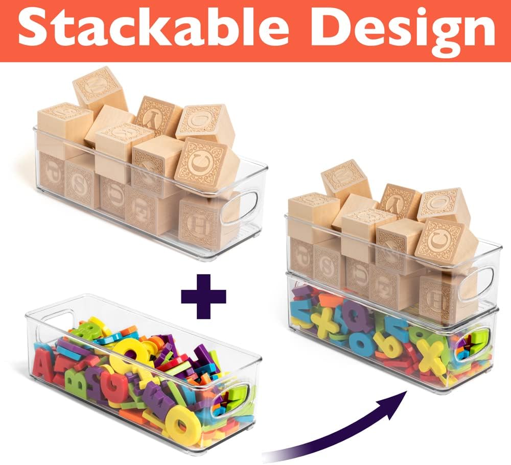CLEARSPACE Plastic Pantry Organization and Food Storage Bin – Great Kitchen Fridge Organizer Bins, 2 Pack