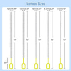 Straw Cleaner Brush Set – 10 Inch, 5 Sizes (4–12mm) Nylon Bristles – Heavy-Duty, Non-Scratch, Easy-Grip Handle – for Reusable Straws, Baby Bottles, Sippy Cups & Pipes