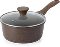 SENSARTE Saucepan Nonstick with Lid 2.0 Quarts Granite Coating Sauce Pot Small Kitchen Cooking Pot, Induction Comptable, Free of Intentionally Added PFOA