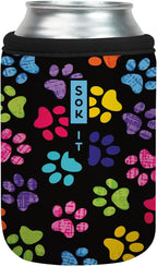 Sok It CanSok Sleeve for Beer & Soda Insulated Neoprene Cover (Pawsitive Vibes, 12oz Can Sleeve)