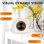 Visual Rotating Timer with 5, 10, 25 50 Minutes Preset, Desk Cube Count Down/up Timer, Rechargeable Custom-time Mute/Sound, Ideal for ADHD Work Learning Kitchen, White