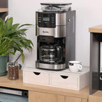 Kitchen Storage Organizer with 2 Drawers for Coffee Brew K Cup/Coffee Pod Holder - Office Organization Drawer for Desk, Multi-Purpose Mini Wood Cabinet Countertop Stand Shelf CF1D2C White