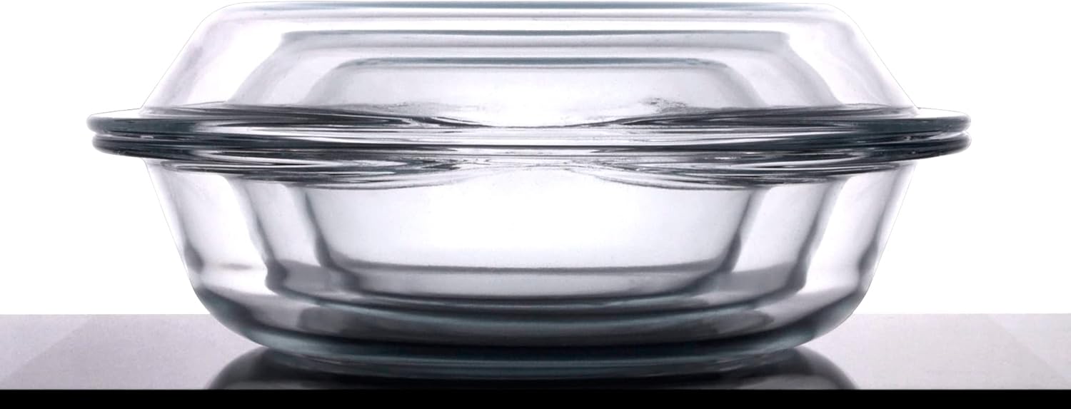 Set of 6 Round Glass Casserole Dishes, Nesting Glass Baking Dish Set with Lid, Oven, Freezer and Dishwasher Safe. - 0.5QT+1QT+1.8QT