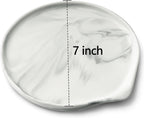 Oversized Spoon Rest,Ceramic Spoon Rest for Kitchen Counter Dishwasher Safe Marble Decor Spoon Holder for Kitchen,7 Inches