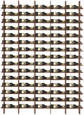 Wine Rack Freestanding Floor, 16 Tier 80 Bottle Capacity Display Holder, Industrial Wine Bottle Storage Shelves, for Any Bar, Wine Cellar, Kitchen, Dining Room (Brown, 5 Column)