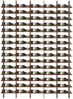 Wine Rack Freestanding Floor, 16 Tier 80 Bottle Capacity Display Holder, Industrial Wine Bottle Storage Shelves, for Any Bar, Wine Cellar, Kitchen, Dining Room (Brown, 5 Column)