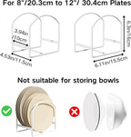 2 Pack Kitchen Plate Holder Organizer for Cabinet Space Saver Dinner Dish Storage Rack Upright Dish Drying Racks Metal Plate Dish Racks Stand for Cupboard and Countertop Rustproof Large White