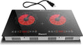 2 Burner Electric Cooktop - 24 Inch Electric Stove Built-in and Countertop, Portable Two Burner Ceramic Cook Top with Child Lock, Timer, Sensor Touch Control, 110V - 120V Plug in