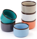 Juimma Ramekins 8 oz, Creme Brulee Ramekins Oven Safe, Ramiken Small Bowls Ceramic Baking Dishes for Pudding Custard, Dipping Sauce Cups for Souffle Ice Cream, Set of 6, Morandi Color