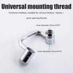 1080° Rotating Faucet Extender Aerator,Solid Brass Universal Splash Filter Faucet,1080 Big Angle Swivel Faucet Aerator Sink Attachment,Dual-Function 2-Flow Sprayer