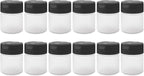 ljdeals 1 oz Plastic Spice Jars with Black Flip & Sift Caps – 12 Pack Empty Spice Bottles for Herbs, Seasonings, Powders, Camping, Travel, Kitchen, Restaurant Use – BPA-Free, Recyclable, Made in USA