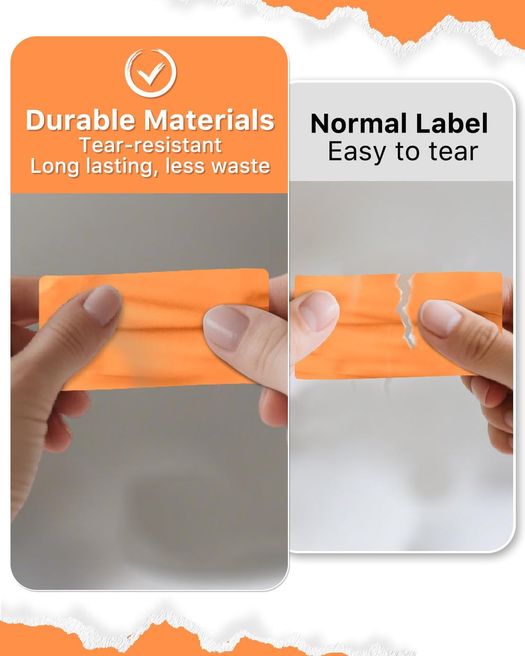 iEager 2x1 Inch Thermal Labels, Orange Rectangle Thermal Printer Stickers, Durable Shipping Label Printer Sticker for Barcode, Name, Address, 1000 Labels/Roll