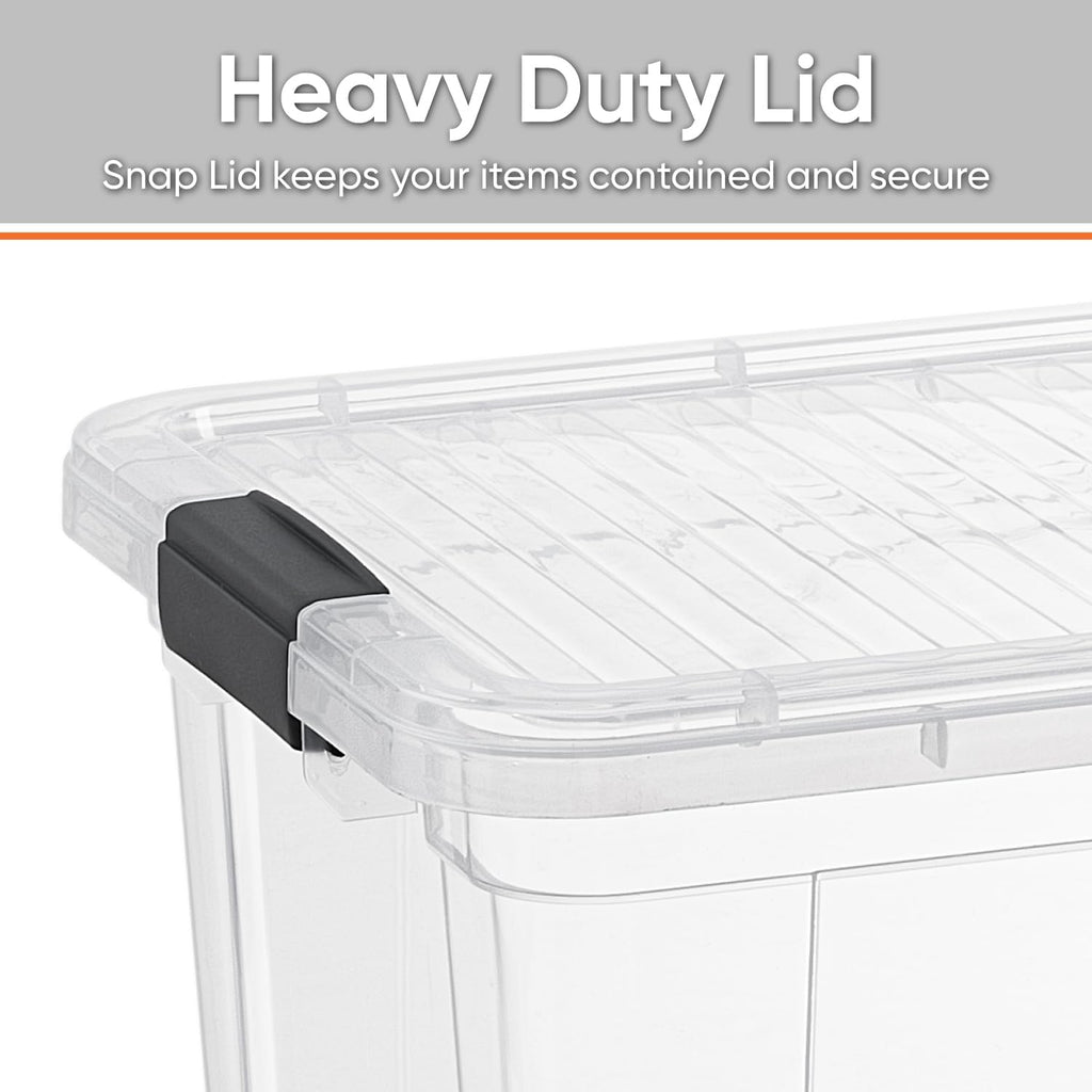 Superio Clear Storage Boxes with Lids, 11 Quart Plastic Container Bins for Organizing, Stackable Crates, BPA Free, Non Toxic, Odor Free, Organizers for Home, Office, School, and Dorm