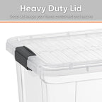 Superio Clear Storage Boxes with Lids, 20 Quart Plastic Container Bins for Organizing, Stackable Crates, BPA Free, Non Toxic, Odor Free, Organizers for Home, Office, School, and Dorm