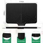 GUUKIN Dish Drying Mat, 17.7" x 11.8 " Drying Matt Kitchen Counter,Non-Slip Drying Pad, Easy Clean Pad for Countertop Protection, Multi-Functional Use (Black)