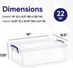 Superio Storage Bins with Lids, Clear Plastic Containers for Organizing, Stackable Totes, BPA Free, Odor Free, Organizer Boxes for Home, and Dorm (2 Pack, 22.7 Qt)