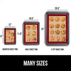 GORILLA GRIP Reusable Nonstick Silicone Baking Mat, 2 Pack, 16.5x11.87, BPA-Free Oven Safe Food Liner, For Cookie Sheets, No Mess Easy Clean Pastry Mats, Kitchen Essential, Half Sheet Size, Red