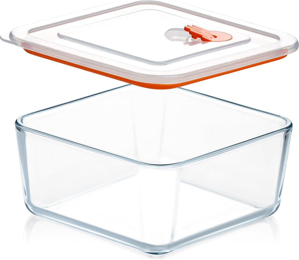 NUTRIUPS 1.1QT Square Glass Baking Dish with Lid, 6×6 inches Deep Small Baking Dish with Lid, Square Glass Baking Dishes for Oven