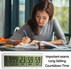 FCXJTU Digital Countdown Days Timer Clock - White Upgraded Big 999 Days Count Down Clock with Bracket Strong Magnetic Back for Retirement Wedding Vacation Birthday Holidays (999Day)