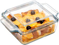 NUTRIUPS 6x6 Inches Square Glass Casserole Dish With Glass Lid - Microwave Safe Bakeware for Cooking