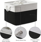 TheWarmHome Organization and Storage for Shelves - Extra Jumbo 3 Pack 20.5x15.7x13.8 inch Fabric Storage Basket for Organizing, Storage Bins for Shoes Towel Blanket (White & Black)