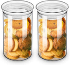 ZENS 37oz Glass Jars Set of 2, Clear Glass Kitchen Canisters with Airtight Lids, Wide Mouth Glass Storage Containers for Cereal, Coffee Beans, Loose Tea
