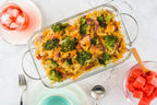 Moss & Stone Glass casserole Dish Made by Borosilicate Glass, 10 X 6.5 Inch Durable Bakeware Dish Oven Safe & Microwave Safe, Clear Glass Rectangular Baking Pan (1 Pcs & Stand)