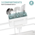 Dish Drying Rack for Kitchen Counter, Large Dish Racks with Drainboard, Kitchen Sink Dish Strainer Rack, Countertop Dish Drainer Rack with Cup & Utensil Holders, Dish Dryer Rack Large Sizw White