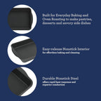 Oster Teston 13 x 9 Inch Rectangular Nonstick Carbon Steel Cake/Baking Pan - Matte Black