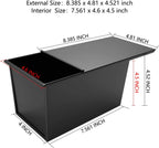 CHEFMADE Pullman Loaf Pan with Lid, 1Lb Dough Capacity Non-Stick Rectangle Flat Bread Pan, Carbon Steel Bakeware Toast Mold with Cover for Baking Bread - Black