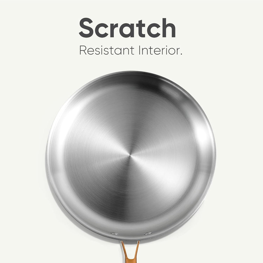 CAROTE 23pcs Tri-Ply Stainless Steel Cookware Set, Pots and Pans Set, Non Stick Induction Kitchen Cooking Sets, Nonstick Cookware Collection, Mirror Polish, Silver