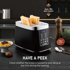 Smart Toaster Touchscreen, KETIAN Automatic Electric Digital Toaster 2 Slice, 7 Browning Settings, Preset Modes for 7 Types of Bread, 1400W