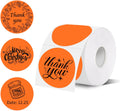 Thermal Labels,2 Inch Orange Round Thermal Printer Stickers,Self-Adhesive Round Direct Thermal Labels,Thermal Stickers for DIY Logo Design,Name Tag (500/Roll