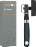 Beneno Can Opener, Manual Side Safe Cut Can Opener Smooth Edge with Durable Sharp Blade, Effort-Saving Knob & Comfortable Non-slip Handle, Green