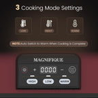 4 Quart Casserole Programmable Slow Cooker with Ceramic Baking Dish - Perfect Kitchen Small Appliance for Family Dinners, Oven Safe and Durable Bakeware for Lasagna, Roasts (Red)
