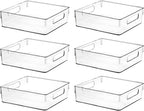 Clear Plastic Storage Bins, Pantry Organizers and Storage or Kitchen Organization and Storage Containers Bins for Organizing, Fridge, Freezer, Bathroom, Pantries, Refrigerator, Cabinet Organizer Bin