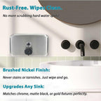Commercial Soap Dispenser Wall Mount – Antirust Stainless Steel Soap Dispenser Liquid 38.8oz Large Capacity (Horizontal), Anti-Leak SUS304 Brushed Metal for Bathroom & High-Traffic Areas