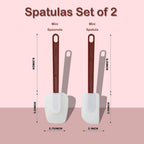 9.5 INCH Silicone Spatulas Heat Resistant Heavy Duty Rubber Spatulas Commercial Spatulas Set for Kitchen Use Silicone Cooking Utensils Sets of 2