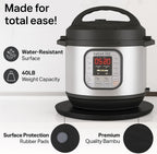 Ibyx Elegant Round Sliding Tray for Your Pressure Cooker, Air Fryer & Heavy Kitchen Appliances - Sturdy, Slides Easily from Under The Cabinet (Natural, 16”)